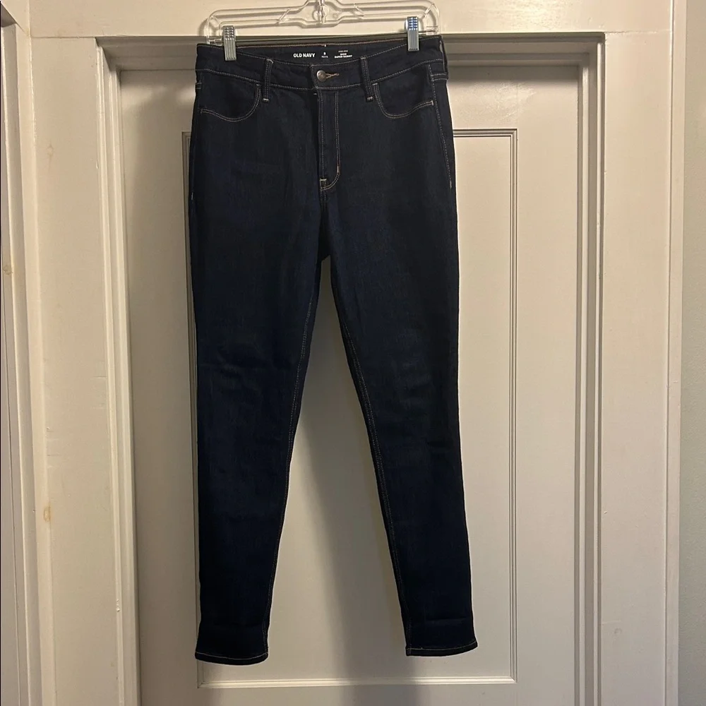 Old Navy Women's Dark Wash High-Rise Wow Super Skinny Jeans, Size 8 Petite